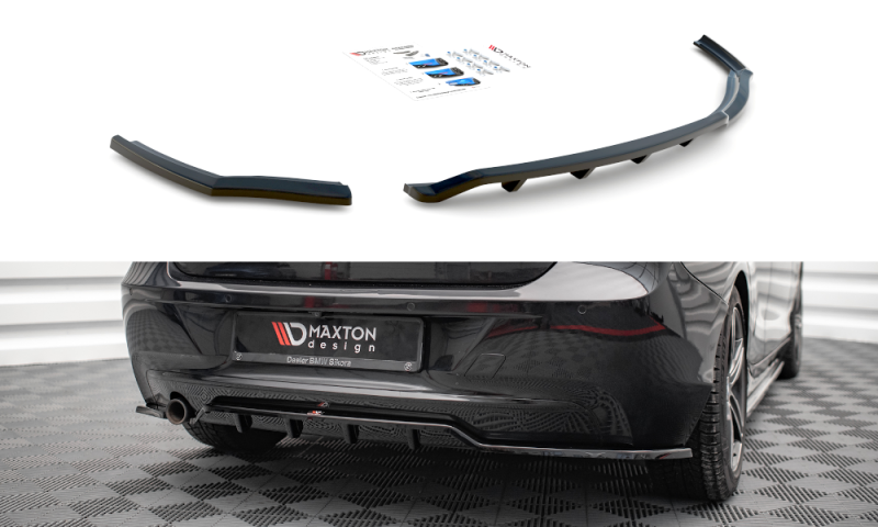 Maxton Mittlerer Diffusor Heck Ansatz DTM Look für BMW 1er F20 schwarz Hochglanz BM-1-F20-RSD1G+RD1-G