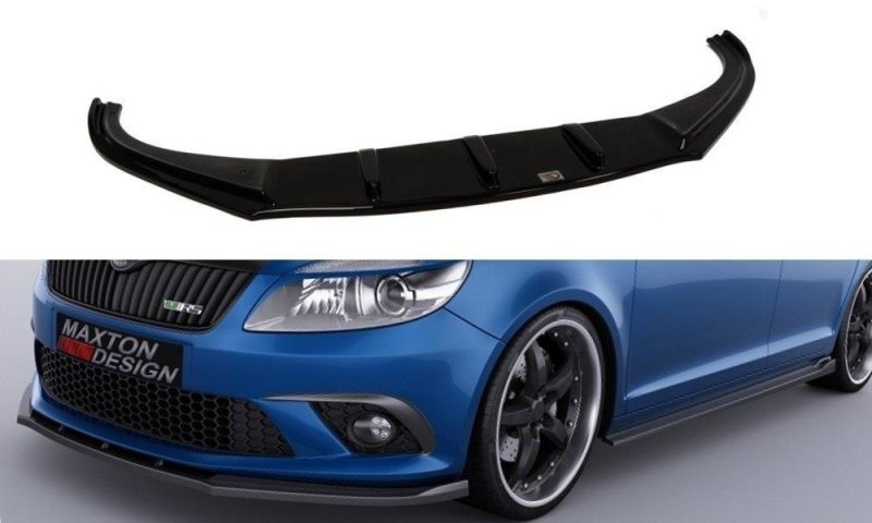 Maxton Front Ansatz für SKODA FABIA MK2 RS schwarz Hochglanz SK-FA-2-RS-FD1-G