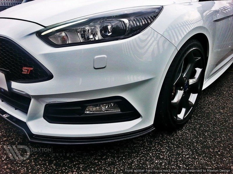 Maxton Front Ansatz V.1 für Ford Focus ST Mk3 FL schwarz Hochglanz FO-FO-3F-ST-FD1-G