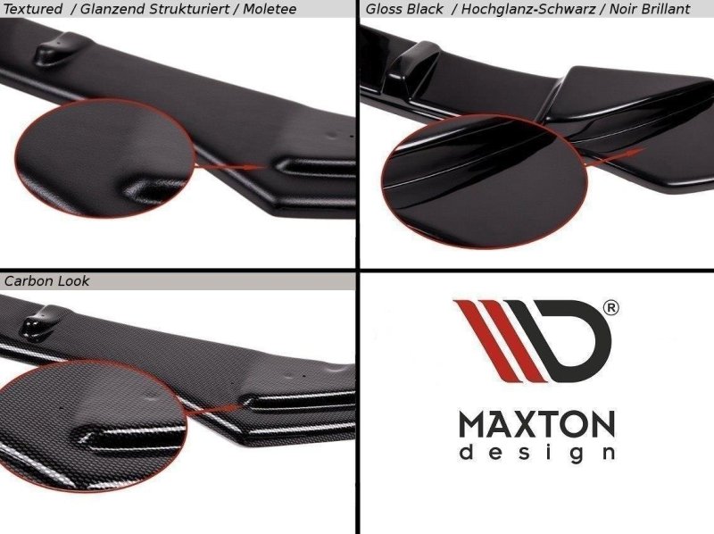 Maxton Front Ansatz V.1 für Audi RS3 8P schwarz Hochglanz AU-RS3-8P-FD1-G