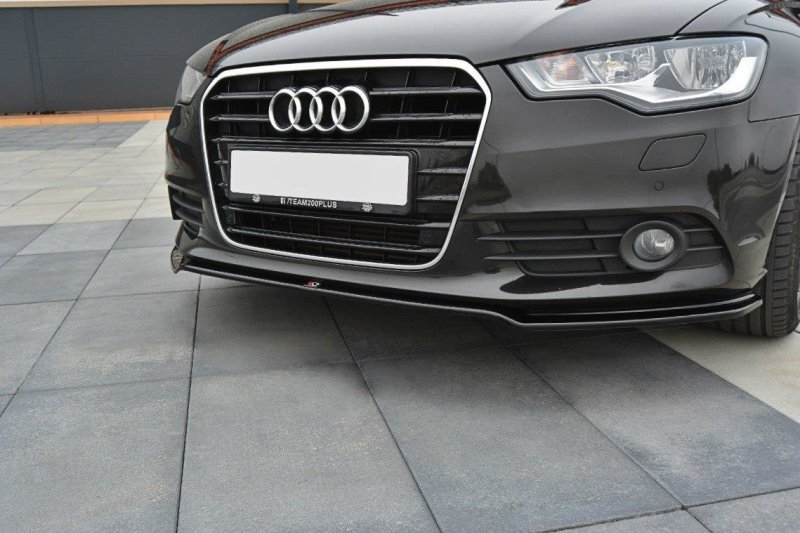 Maxton Front Ansatz V.1 für Audi A6 C7 schwarz Hochglanz AU-A6-C7-FD1-G