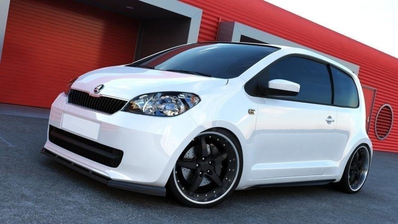 Maxton Front Ansatz für Skoda Citigo schwarz Hochglanz SK-CI-FD1-G