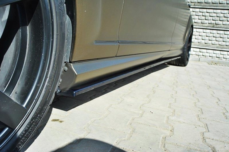 Maxton Seitenschweller Ansatz für MERCEDES S-KLASSE W221 AMG LWB Carbon Look  ME-S-W221-AMG-SD1-C