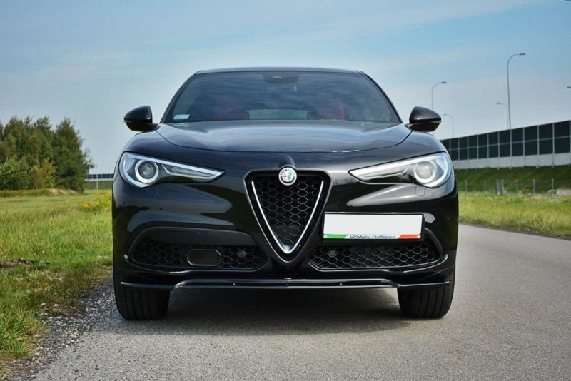 Maxton Front Ansatz V.2 für Alfa Romeo Stelvio schwarz Hochglanz AL-ST-1-FD1G+FD1R-G