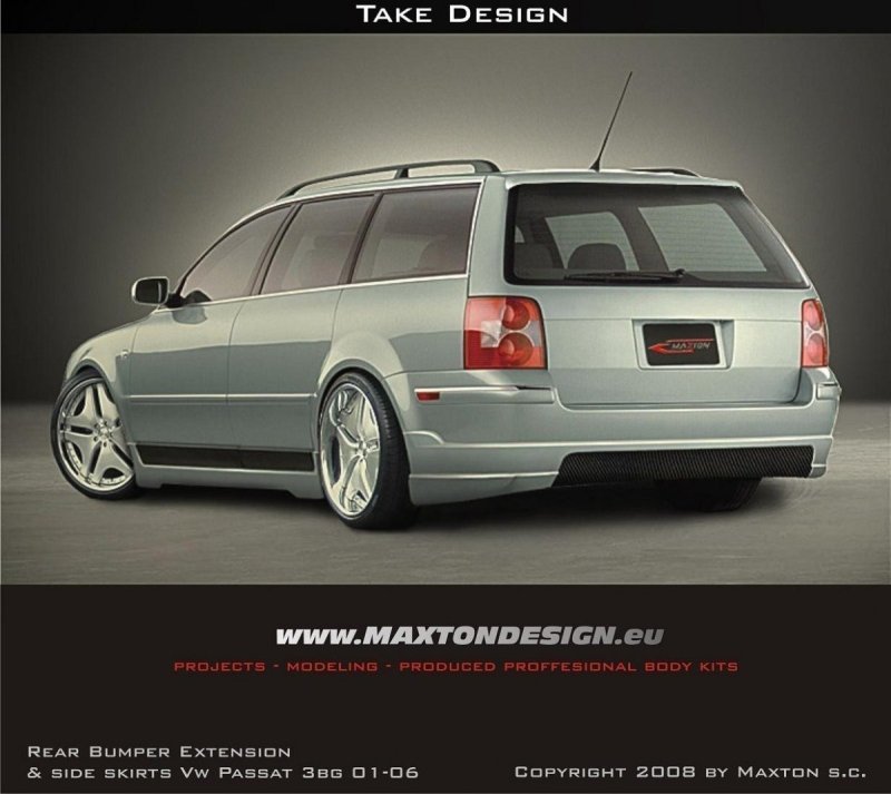 Maxton Diffusor Heck Ansatz für VW PASSAT B5 VW-PA-B5-TAKE-RBE