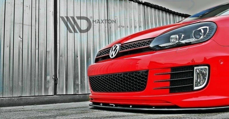 Maxton Front Ansatz für VER.2 VW GOLF 6 (FÜR GOLF GTI 35TH) schwarz Hochglanz VW-GO-6-GTI-35TH-FD2-G