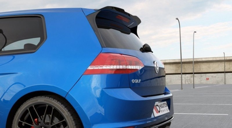 Maxton Spoiler CAP V.3 für Volkswagen Golf 7 / 7 Facelift R / R-Line / GTI  schwarz Hochglanz VW-GO-7-R-GTI-CAP1-G