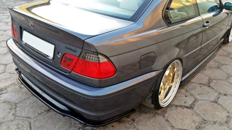 Maxton Heck Ansatz Flaps Diffusor für BMW 3er E46 M Paket COUPE schwarz Hochglanz BM-3-46-C-MPACK-RSD1-G