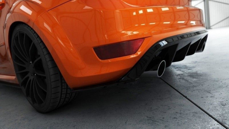 Maxton Diffusor Heck Ansatz für Ford Focus ST Mk2 FL schwarz Hochglanz FO-FO-2F-ST-RS1-G