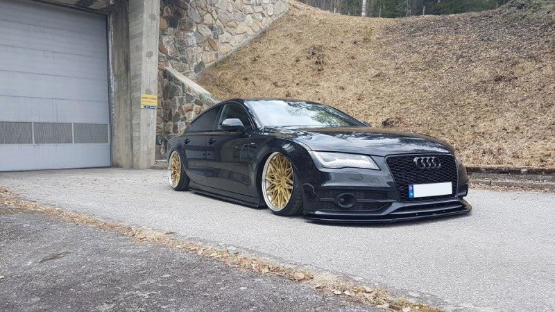 Maxton Front Ansatz V.2 für Audi A7 Mk1 S-Line schwarz Hochglanz AU-A7-1-SLINE-FD2-G