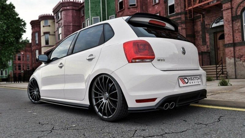 Maxton Diffusor Heck Ansatz für VW Polo 6R GTI Facelift DTM LOOK schwarz Hochglanz VW-PO-5F-GTI-RSD1+RD1-G