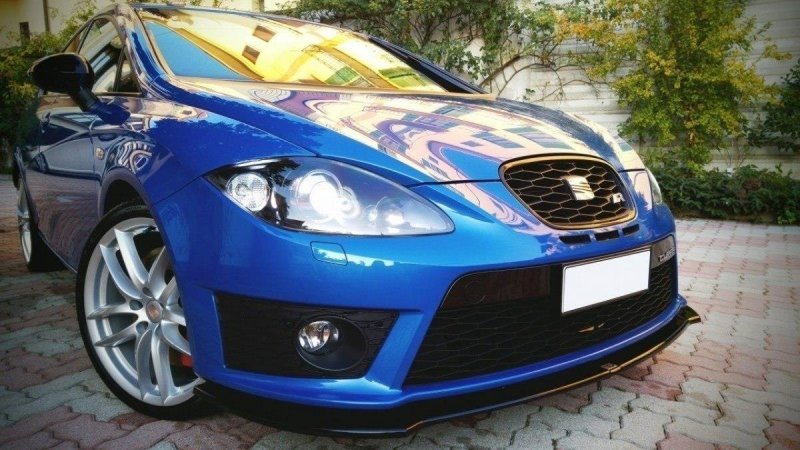 Maxton Front Ansatz V.1 für SEAT LEON MK2 CUPRA FR Facelift schwarz Hochglanz SE-LE-2F-FR-FD1-G