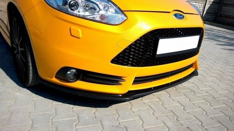 Maxton Front Ansatz V.1 für Ford Focus ST Mk3 schwarz Hochglanz FO-FO-3-ST-FD1-G