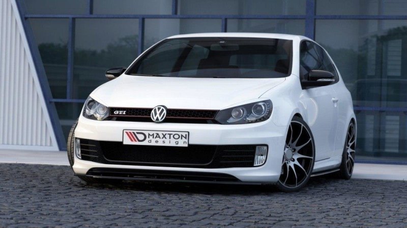 Maxton Front Ansatz für VER.2 VW GOLF 6 (FÜR GOLF GTI 35TH) schwarz Hochglanz VW-GO-6-GTI-35TH-FD2-G