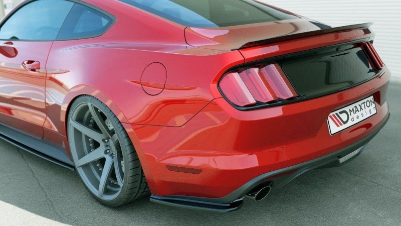 Maxton Heck Ansatz Flaps Diffusor für Ford Mustang Mk6 schwarz Hochglanz FO-MU-6-RSD1-G