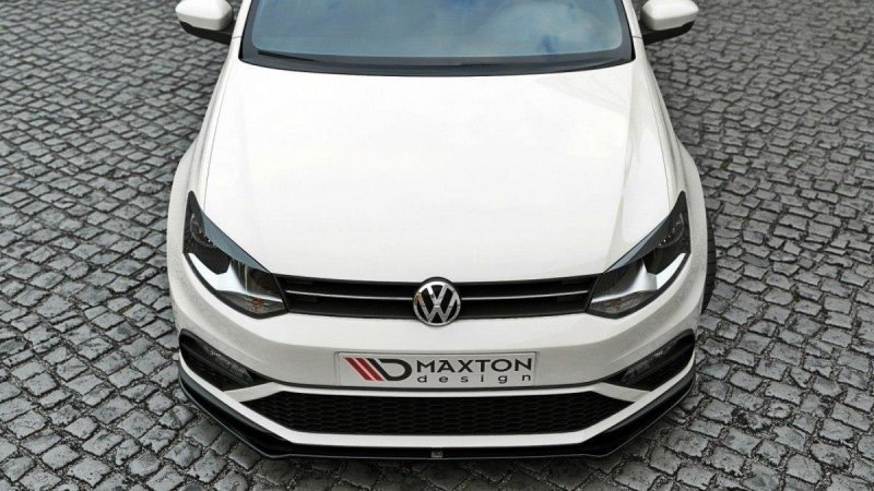 Maxton Front Ansatz für v.2 VW Polo 6R GTI Facelift schwarz Hochglanz VW-PO-5F-GTI-FD2-G