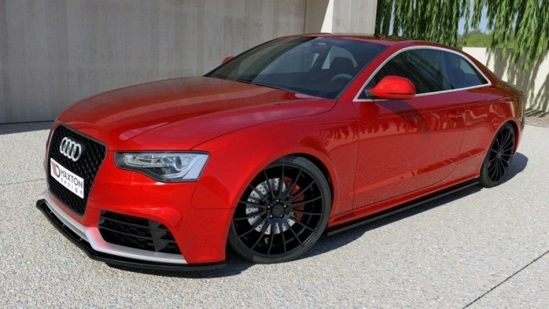 Maxton Seitenschweller Ansatz für Audi RS5 8T / 8T FL  schwarz Hochglanz AU-RS5-1-SD1-G