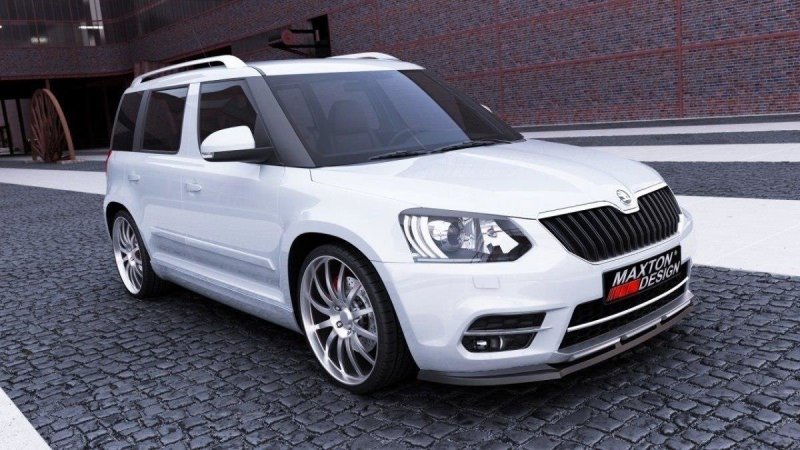Maxton Front Ansatz für SKODA YETI CITY Facelift schwarz Hochglanz SK-YE-1F-FD1-G