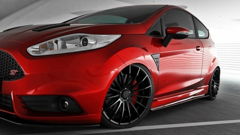 Maxton Seitenschweller Diffuser Ford Fiesta ST / ST-Line Mk7 / Mk7 FL schwarz Hochglanz FO-FI-7/7F-ST-SD1-G