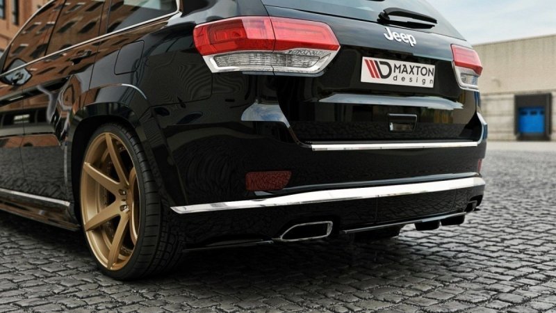 Maxton Mittlerer Diffusor Heck Ansatz für Jeep Grand Cherokee WK2 Summit Facelift DTM LOOK schwarz Hochglanz JE-GC-4F-SU-RD1+RD2-G