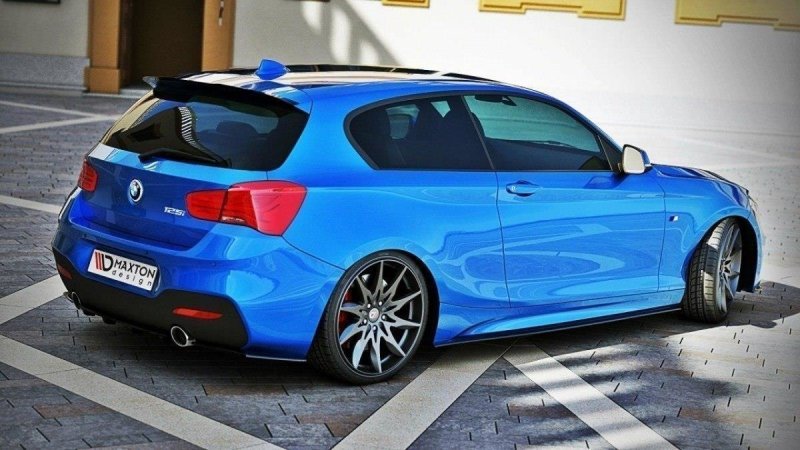 Maxton Heck Ansatz Flaps Diffusor für BMW 1er F20/F21 M-Power Facelift schwarz Hochglanz BM-1-F20F-M-RSD1-G