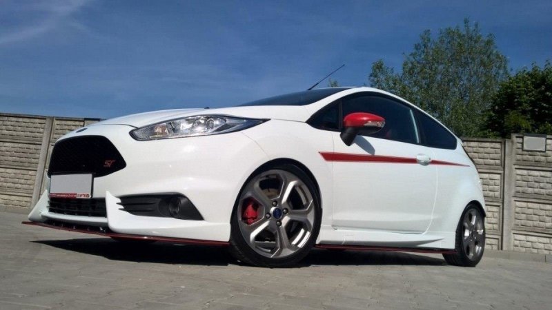 Maxton Front Ansatz für Ford Fiesta ST Mk7 FL (Mit Maxton Design Stoßstange) schwarz Hochglanz FO-FI-7F-ST-M-FD1-G