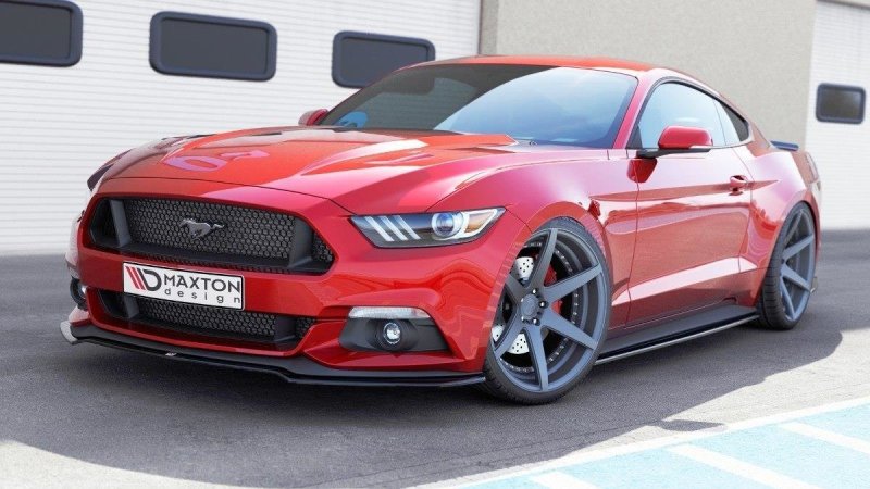 Maxton Front Ansatz für Ford Mustang Mk6 schwarz Hochglanz FO-MU-6-FD1-G