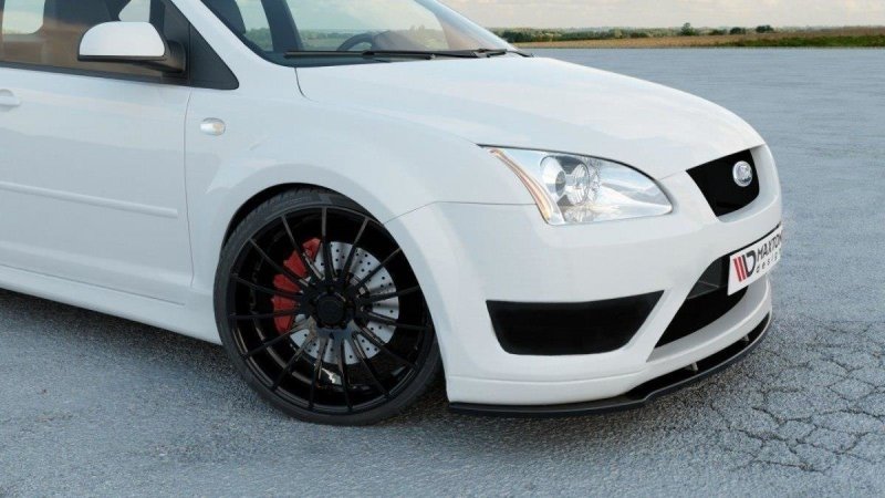 Maxton Front Ansatz V.1 für Ford Focus ST Mk2  schwarz Hochglanz FO-FO-2-ST-FD1-G