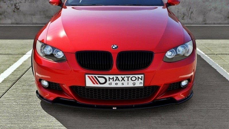 Maxton Front Ansatz für BMW 3er E92 M Paket vor Facelift schwarz Hochglanz BM-3-92-MPACK-FD1-G