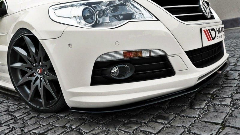 Maxton Front Ansatz für VW Passat CC R36 RLINE (vor Facelift) schwarz Hochglanz VW-PA-CC-R-LINE-FD1-G