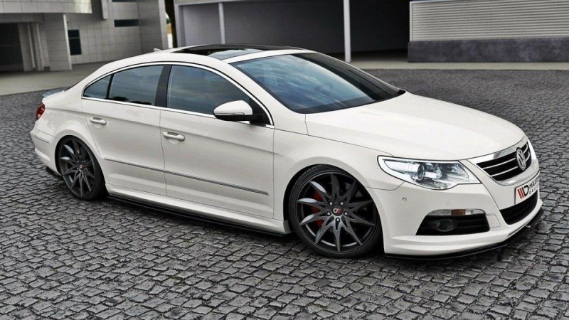 Maxton Front Ansatz für VW Passat CC R36 RLINE (vor Facelift) schwarz Hochglanz VW-PA-CC-R-LINE-FD1-G
