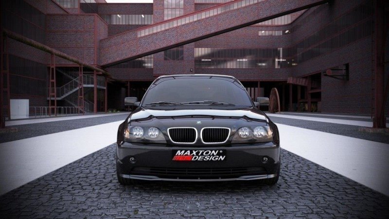 Maxton Front Ansatz für BMW 3er E46 LIMOUSINE Facelift schwarz Hochglanz BM-3-46F-S-FD1-G