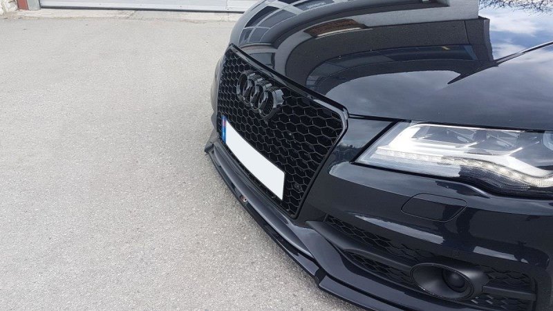 Maxton Front Ansatz V.1 für Audi A7 Mk1 S-Line schwarz Hochglanz AU-A7-1-SLINE-FD1-G