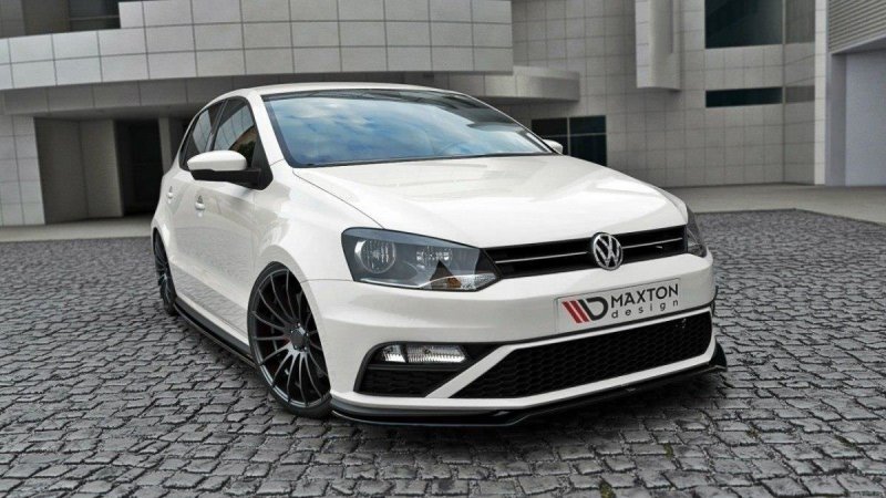 Maxton Front Ansatz für v.2 VW Polo 6R GTI Facelift schwarz Hochglanz VW-PO-5F-GTI-FD2-G
