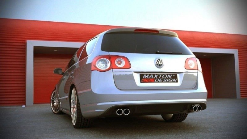 Maxton Diffusor Heck Ansatz für VW PASSAT B6 ( R-LINE LOOK ) 2 AUSPUFF VW-PA-B6-RLINE-RS2