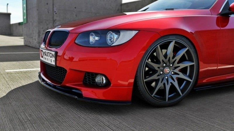 Maxton Front Ansatz für BMW 3er E92 M Paket vor Facelift schwarz Hochglanz BM-3-92-MPACK-FD1-G