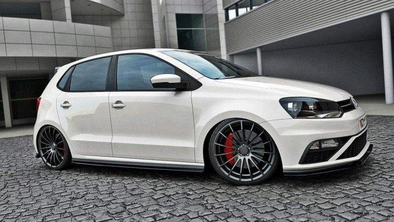 Maxton Seitenschweller Ansatz für VW Polo 6R GTI Facelift schwarz Hochglanz VW-PO-5F-GTI-SD1-G