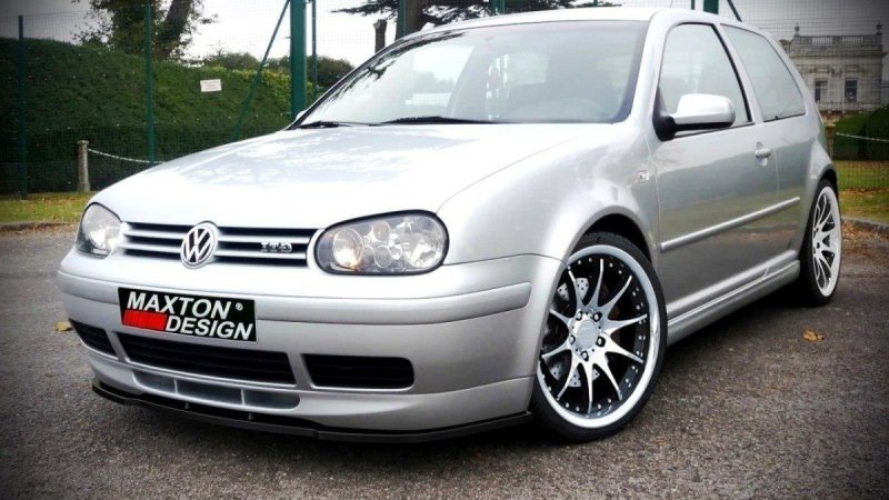 Maxton Front Ansatz für VW GOLF 4 (FÜR 25TH Frontansatz) schwarz Hochglanz VW-GO-4-25TH-FD1-G
