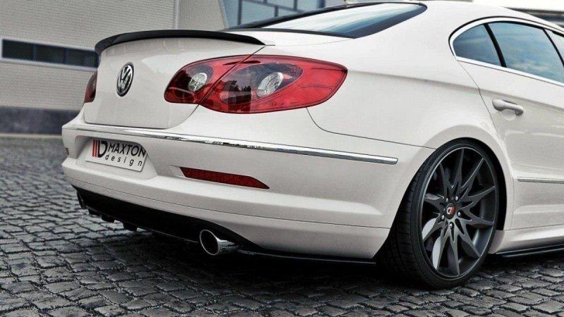 Maxton Heck Ansatz Flaps Diffusor für VW Passat CC R36 RLINE (vor Facelift) schwarz Hochglanz VW-PA-CC-R-LINE-RSD1-G