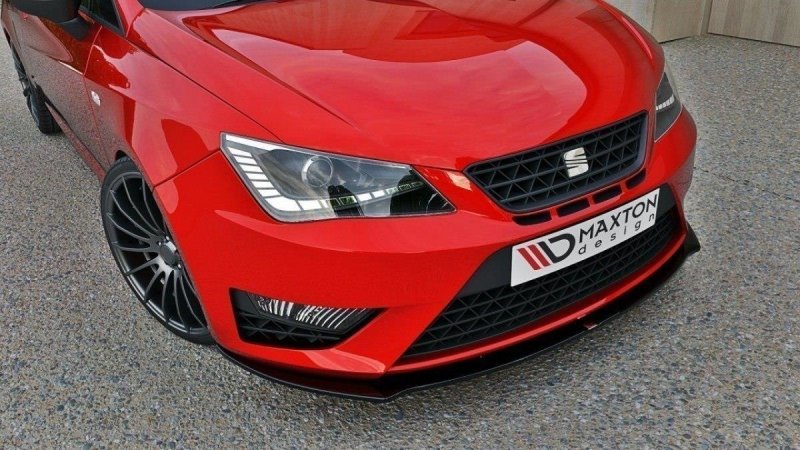 Maxton Front Ansatz für SEAT IBIZA IV CUPRA (6J) Facelift schwarz Hochglanz SE-IB-4F-CUPRA-FD1-G
