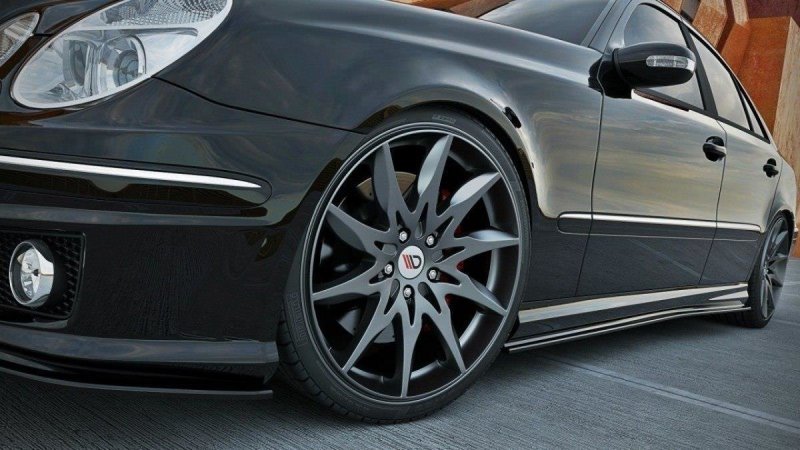 Maxton Seitenschweller Ansatz für MERCEDES E-KLASSE W211 AMG schwarz Hochglanz ME-E-211-AMG-SD1-G