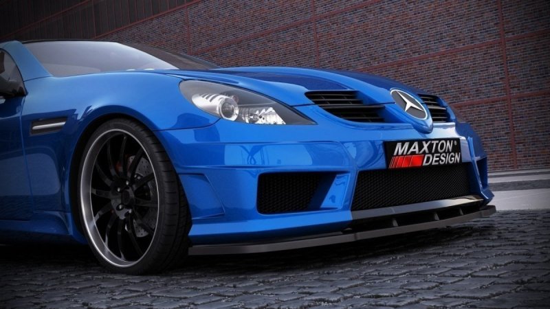 Maxton Front Ansatz für MERCEDES SLK R171 (FÜR ME-SLK-R171-AMG172-F1) schwarz Hochglanz ME-SLK-R171-AMG172-FD1-G