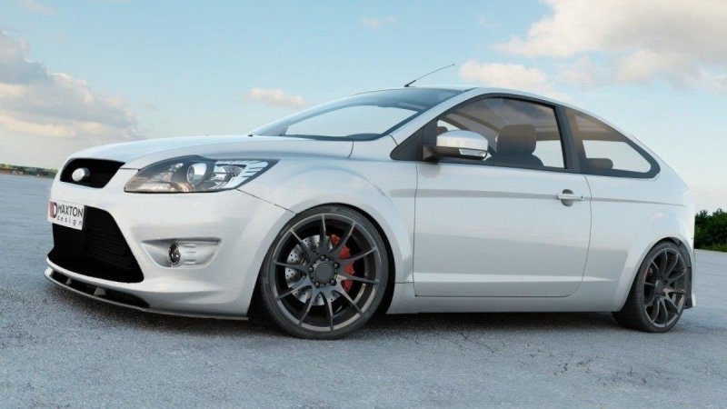 Maxton Front Ansatz für Ford Focus ST Mk2 FL schwarz Hochglanz FO-FO-2F-ST-FD1-G