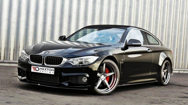 Maxton Front Ansatz für v.2 BMW 4er F32 M Paket (GTS-look) schwarz Hochglanz BM-4-F32-MPACK-FD2-G