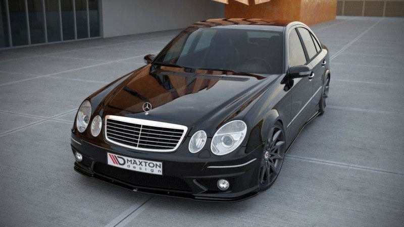 Maxton Front Ansatz für MERCEDES E W211 AMG FACELIFT schwarz Hochglanz ME-E-211F-AMG-FD1-G