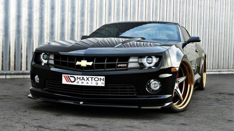 Maxton Front Ansatz für Chevrolet Camaro 5 SS  schwarz Hochglanz CH-CA-5-SS-FD1-G