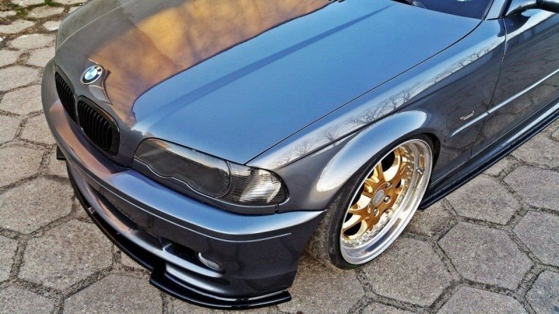 Maxton Front Ansatz für BMW 3er E46 M Paket COUPE schwarz Hochglanz BM-3-46-C-MPACK-FD1-G