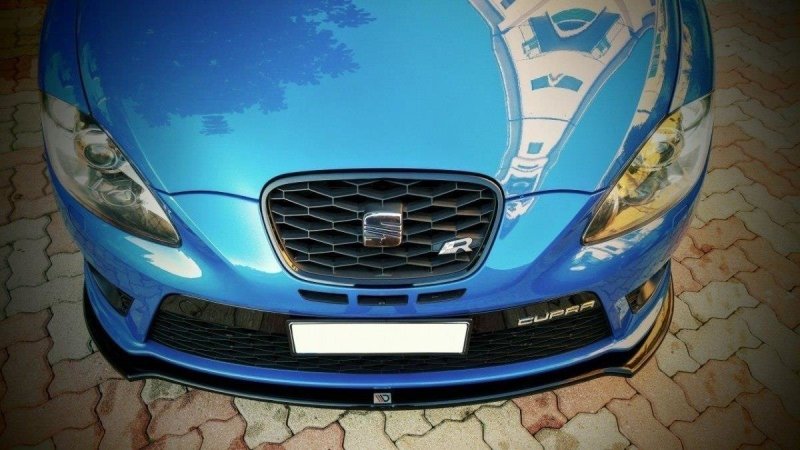 Maxton Front Ansatz V.1 für SEAT LEON MK2 CUPRA FR Facelift schwarz Hochglanz SE-LE-2F-FR-FD1-G