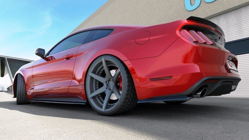 Maxton Seitenschweller Ansatz für Ford Mustang Mk6 schwarz Hochglanz FO-MU-6-SD1-G
