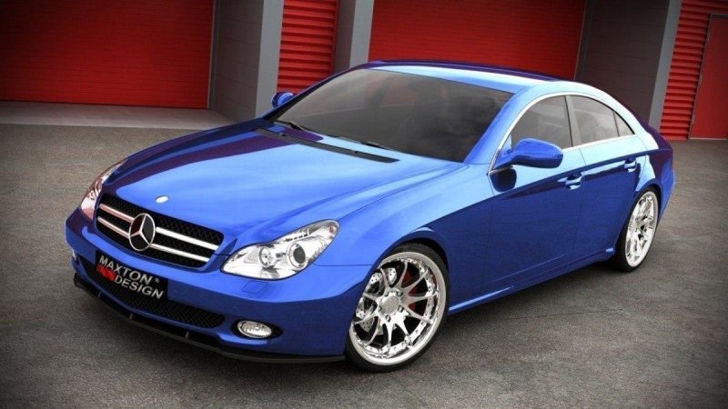 Maxton Front Ansatz für MERCEDES CLS C219 Serie schwarz Hochglanz ME-CLS-C219-FD1-G